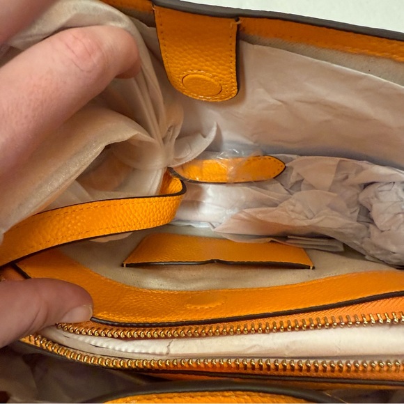 ♠️ kate spade NWT Knott Raffia Tweed Medium Crossbody Tote, Sunset Blaze orange - Picture 16 of 16